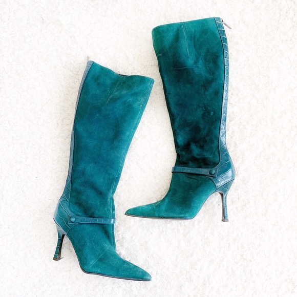 Teal suede boots Clearance